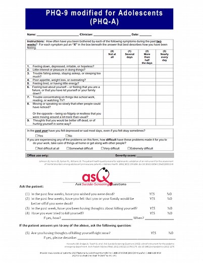 Assessing Suicidality