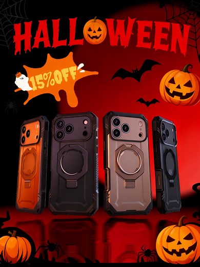 8.9K views · 22 reactions | WARNING: Your iPhone 17 Pro Max is at risk! Say goodbye to drop anxiety with SUPCASE's premium shield. Certified military-standard durability Premium tempered glass screen protection Aluminum kickstand + MagSafe compatibility Anti-slip grip for added safety Plus, get 15% OFF everything! Use code HALLOWEEN15 Shop now and protect your investment! | SUPCASE | Facebook