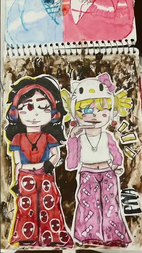 DESENHEI UMA MENINA HOMEM ARANHA E HELLO KITTY #blogdaana #art