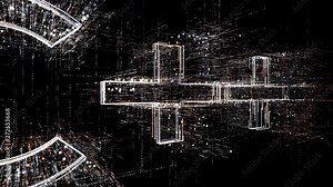 4k C++ Programming language word tag cloud;binary computer code.The Matrix style binary computer code shaped text design animation;changing from zero to one digits;abstract future tech background.