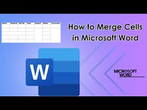 How to Merge Cells in Microsoft Word | How to merge cells in ms word table