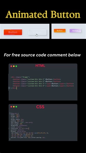 CSS Button Animation HTML #codewithme #htmlcss #coding #frontendcourse