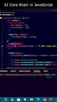 How make AI Core Brain using Javascript