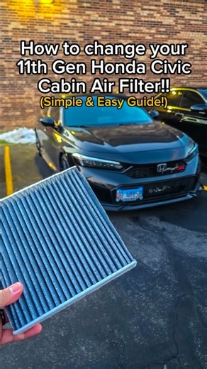Jv | Time for a new Cabin filter for my Si! 🌬 - A short and simple guide on how to change your cabin air filter for your 11th Gen Honda Civic! I... | Instagram
