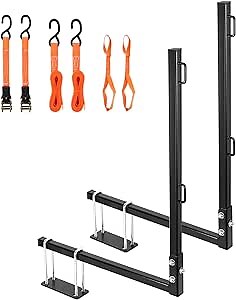 RV Tote Tank Carrier, Heavy Duty Steel RV Bumper Mount Tote Tank Holder with 2 Ratchet Straps, Fit 4" and 4.5" Bumper