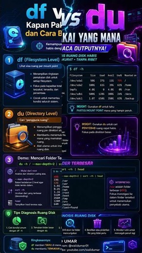 df vs du: Kapan Pakai yang Mana? Cara Cepat Menemukan Penyebab Disk Linux Penuh