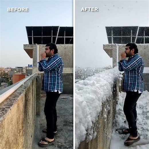 I Made It SNOW in Pakistan 🇵🇰❄️ (AI VFX Before/After)