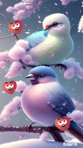 Colorful Animated Birds Interacting in Nature Scenes
