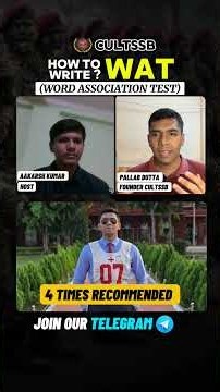 How to write WAT ? Word Association Test | SSB Psychology Test | SSB Interview | CULTSSB