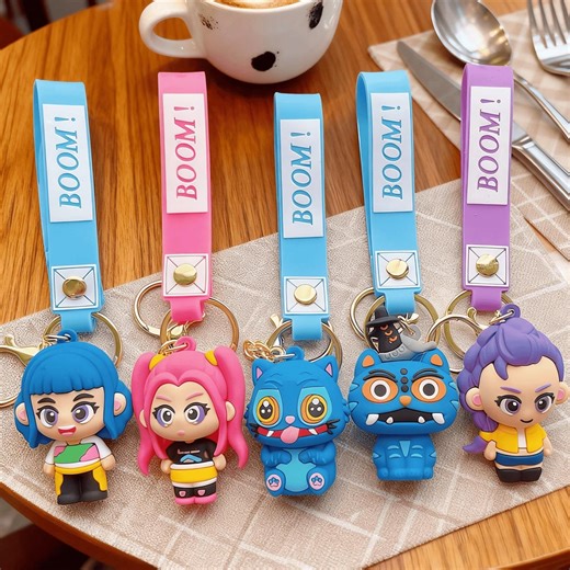 K-*op Demon Hunters Keychain - Cartoon Character Keyring With BOOM! Strap, Kawaii Anime Inspired Accessory for Keys & Bags - Etsy UK