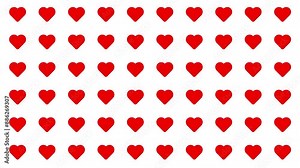 Heart icons appear with a bouncing animation, transitioning from outline to solid fill in a lively, eye-catching style. White, Black and Green Screen Background. Infographic Pictogram