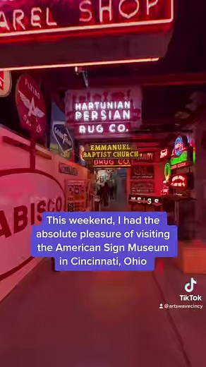 8K views · 66 reactions | The American Sign Museum right here in Cincinnati, Ohio is mesmerizing and rich in history! They’re open Wednesday-Saturday from 10 a.m. to 4 p.m. and Sunday from 12 p.m. to 4 p.m. Check out their website at americansignmuseum.org! #CincyArts #cincinnati | ArtsWave | Facebook