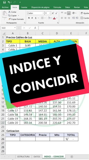 Cómo utilizar la funcion INDICE y COINCIDIR en #excel #funcionindice #excel2023 #indice #coincidir #buscarv #parati #tipsexcel #tutorialexcel #exceltips #foryou #fyp
