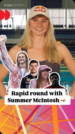 Canada's Olympic Network on Instagram: "This @champagnepapi song helped fuel @summerrmcintosh to her first world record...and other things we learned about the swim star in our rapid round 'No Cap' Watch the full Summer McIntosh interview now on CBC Sports YouTube"