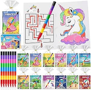 ZMLM 24 Pack Easter Coloring Books for Kids with Crayons, Party Favors for Kids 4-8, Goodie Bags Stuffers for Toddlers, Easter Basket Stuffers, Classroom Prizes Birthday Return Gifts
