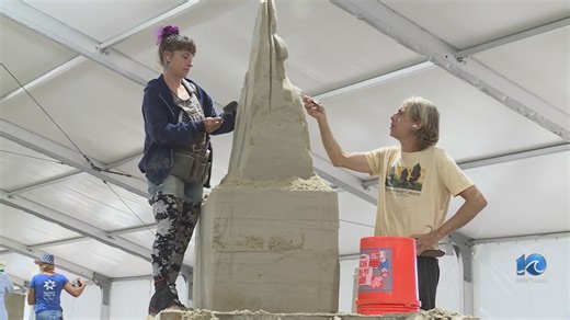 Artists from 15 countries sculpting sand for Neptune Festival