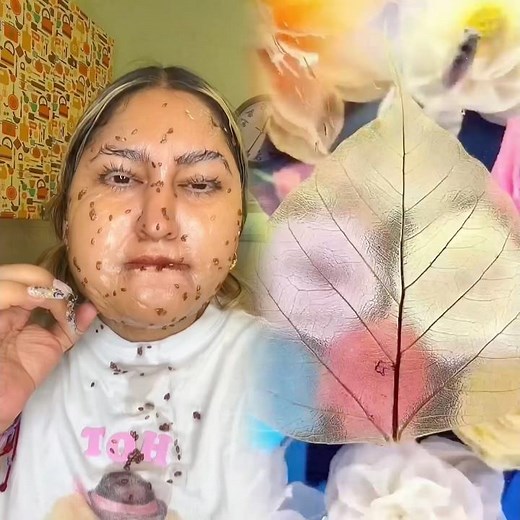 Tearing off my flaxseed mask 😳😧