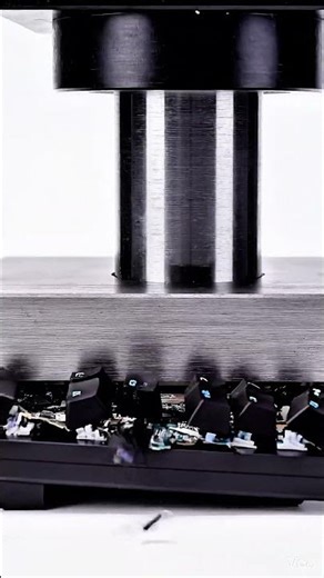 Hydraulic Press vs Keyboard ⌨️💥 | Satisfying Crush Test