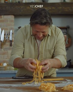 40K views · 2K reactions | Who’s ready to unlock the joy of homemade pasta?! Learn how to activate the gluten, knead and roll out the dough, as well as the secret to hand-cutting 8 different types of pasta! Here are all of Jamie’s top tips and tricks. Sign up here >> jamieol.com/YesChefSignUpNow #JamieOliverxYesChef #AD | Jamie Oliver | Facebook