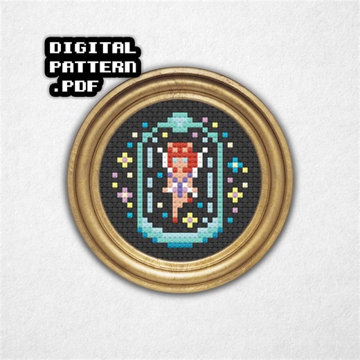 Enchanted Fairy - Mini Cross Stitch Pattern PDF, Pixel Art Style Counted Crossstitch - Etsy
