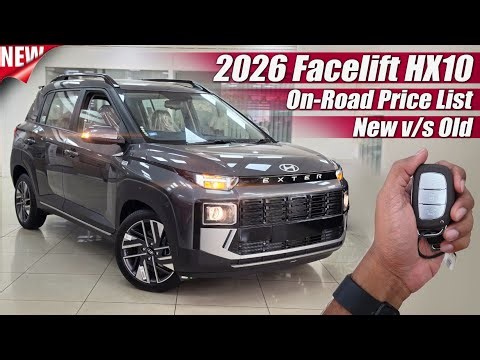 Hyundai Exter Facelift 2026 Top Model with On-Road Price List, What's New?