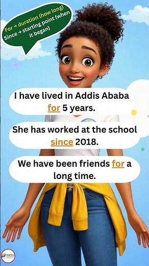 For vs Since – English Made Easy! ⏰📚 #LearnEnglish