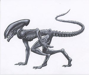 Xenomorph Alien by Daniel Grissom, Hand Drawn Classic Monster Fan Art, Horror Movie Drawing - Etsy