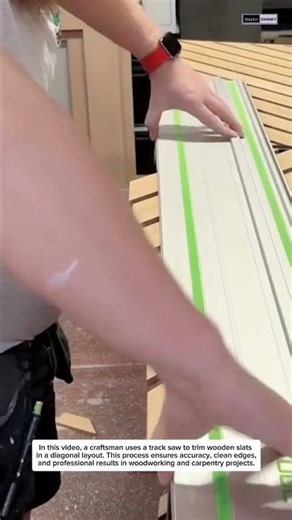 Satisfying Track Saw Cutting | Precision Diagonal Woodwork
