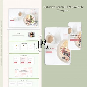 Nutritionist HTML Website Template – Soft Mauve One-page Layout for Coaches & Wellness Brands - Etsy UK