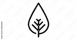 Environment outline icon animation footage/video. Hand drawn like symbol animated with motion graphic, can be used as loop item, has alpha channel and it's at 4K video resolution.