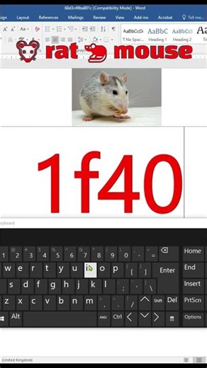 🐭 rat Symbol Shortcut in MS Word – Insert Instantly #ms #msword #trending #shortvideo #short #viral
