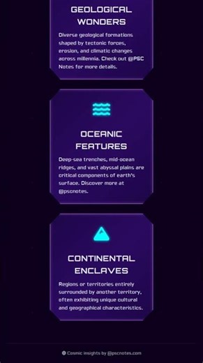 Physical geography: landforms, island chains, continental enclaves