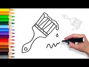How to Draw a Wet Paint Brush | Coloring Pages for Kids