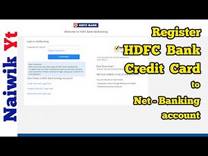How to Register New HDFC Credit Card to Net-Banking Account