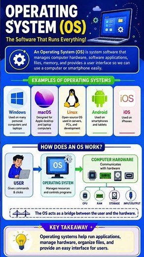 Operating System (OS) Explained | Types of OS & How It Works 💻📱 #trueos #elementaryos #firefoxos