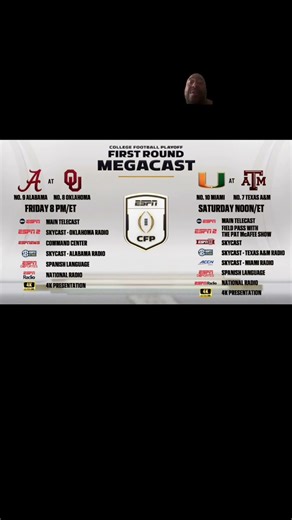 College football schedule of games on ESPN ￼