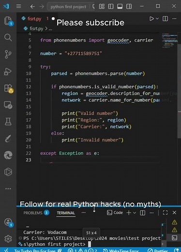 Phone Number Lookup with Python (What You Can Actually See) #short #python #programming