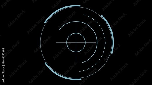 4K cinematic HUD military targeting system circular scan motion graphics footage