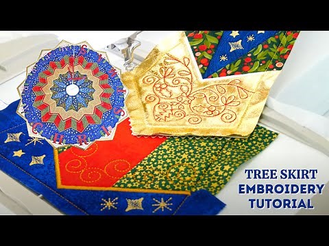You've never seen a tree skirt made this way! Merry Christmas Tree Skirt Embroidery Tutorial!
