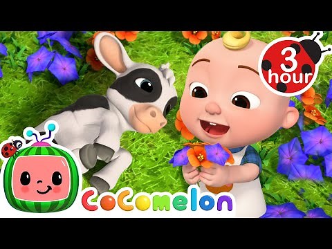 JJ Plays With His Baby Farm Animals 🐮 CoComelon Nursery Rhymes & Kids Songs | 3 HOURS | After School