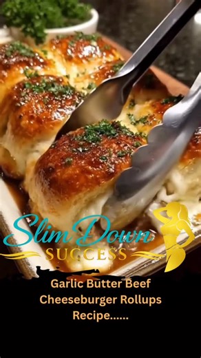 slim down success on Instagram: "These Garlic Butter Beef Cheeseburger Rollups are the definition of comfort food done right. Juicy seasoned beef. Melt-in-your-mouth cheese. Soft, golden rolls soaked in a rich garlic butter sauce that hits the second it comes out of the oven. This isn’t just dinner — it’s a warm, cozy, pull-apart moment you’ll want to replay. Every bite gives classic cheeseburger flavor with a buttery, baked twist that feels homemade and indulgent without being complicated. Perf