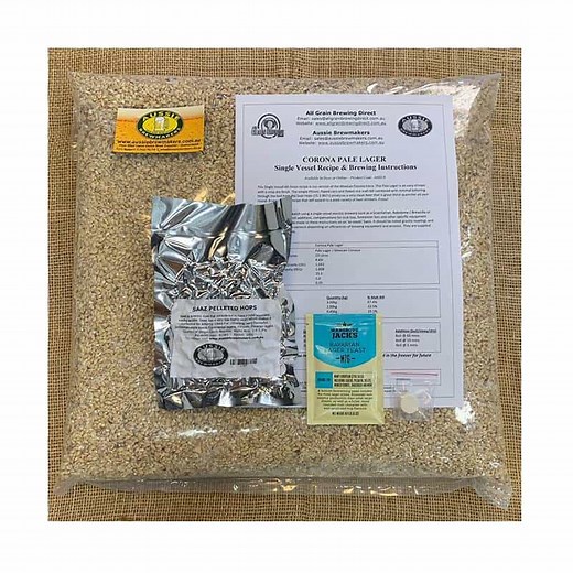 Corona Pale Lager All Grain Recipe Kit 23L - FREE FREIGHT Australia Wide | Aussie Brewmakers