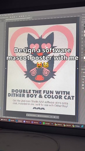 Double the fun with Dither Boy and Color Cat 🐱 we made a friend for Dither Boy! Companion app is up now 🐱🐱 #graphicdesign #posterdesigncommunity #posterdesigns | Studio AAA