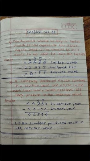 class 5 chapter 3 Addition and substraction problem set 12