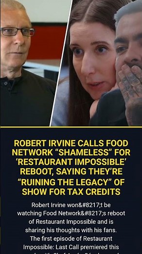 Robert Irvine Calls Food Network Shameless For Restaurant Impossible Reboot Saying Th