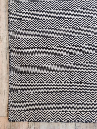 Black Geometrical Wool Hand Woven Carpet, Wool Durrie Rug, Zig -zig-zag Pattern, Flatweave Rug, Indoor and Outdoor Rug, Modern Area Rug - Etsy Australia