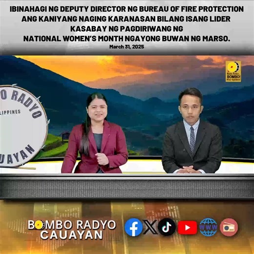 Ibinahagi ng Deputy Director ng Bureau of Fire Protection Training Service ang kaniyang naging karanasan bilang isang lider kasabay ng pagdiriwang ng National Women’s Month ngayong buwan ng Marso. Sa panayam ng Bombo Radyo Cauayan kay FSSupt. Joanne Vallejo, Deputy Director ng BFP Training Service, sinabi niya na na hindi naging madali ang kaniyang journey bilang isang babae lalo na at male dominated ang BFP. | Bombo Radyo Cauayan