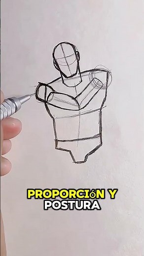 Pose anime con torso, brazos y piernas desde formas simples#dibujoanime #animepose