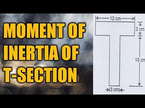 Moment of inertia of T-section about XX & YY axis passing through C.G. of section||ENGINEERING MECHA