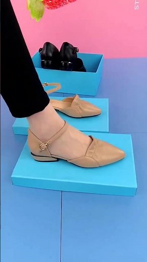 Pointed Toe Ankle Strap Flats #flats #fashion #shortsfeed